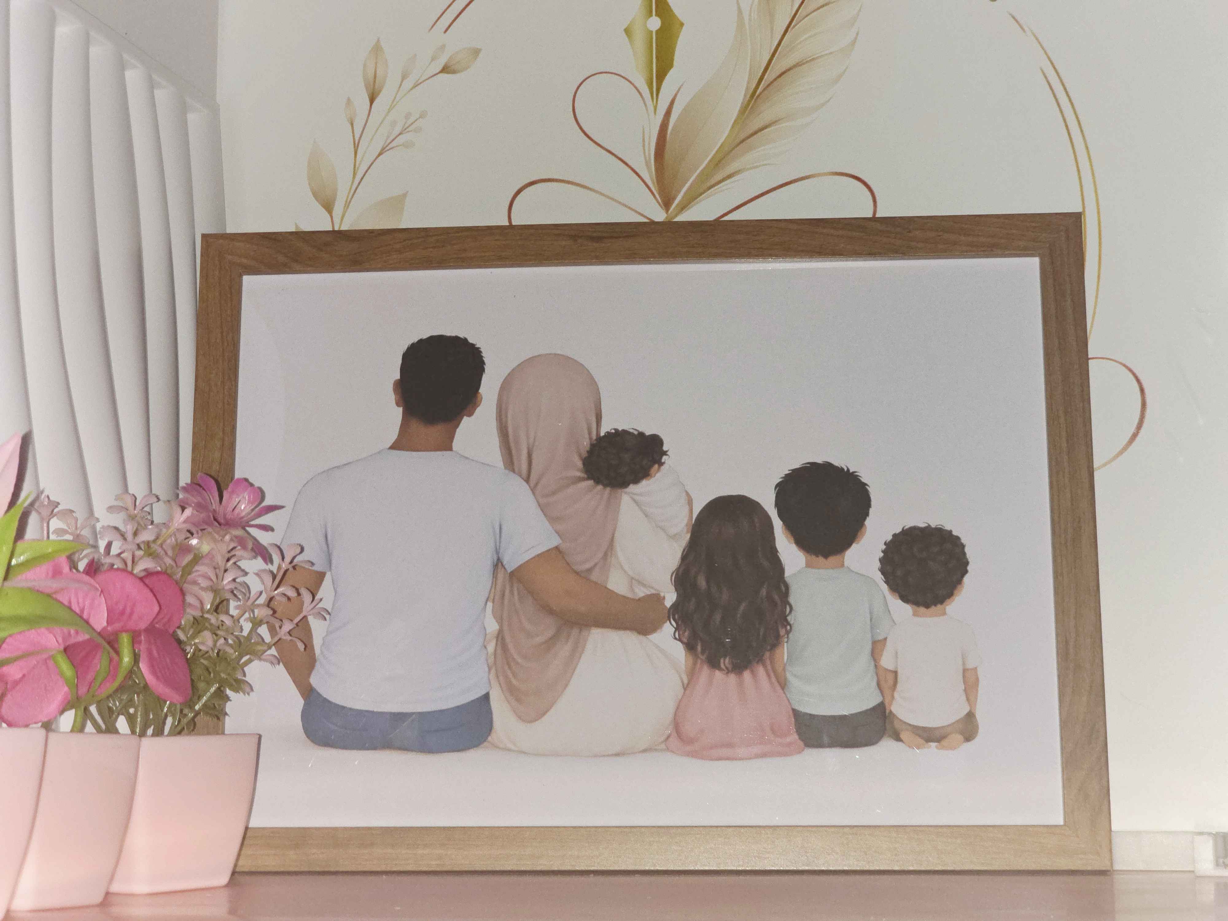 Personalised family illustration example.